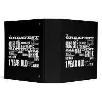 Cool Modern 1st Birthdays : Greatest 1 Year Old 3 Ring Binder