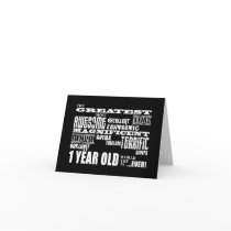 Cool Modern 1st Birthdays : Greatest 1 Year Old Card