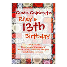 Cool Modern Circle Orange Red Mosaic Tile Announcement