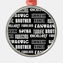 Cool Modern Design for Brothers : Positive Words Christmas Tree Ornament