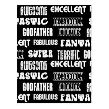 Cool Modern Design for Godfathers Positive Words Postcard