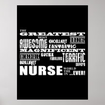 Cool Modern Fun Nurses : Greatest Nurse World Ever Poster