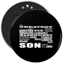 Cool Modern Fun Sons : Greatest Son Pinback Buttons