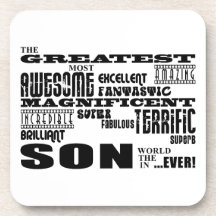 Cool Modern Fun Sons : Greatest Son Drink Coasters