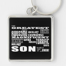 Cool Modern Fun Sons : Greatest Son Keychain
