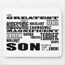 Cool Modern Fun Sons : Greatest Son Mousepads