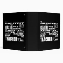 Cool Modern Fun Teachers : Greatest Teacher World 3 Ring Binder