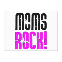 Cool Mothers Day Birthdays Christmas : Moms Rock Canvas Prints