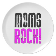Cool Mothers Day Birthdays Christmas : Moms Rock Plate