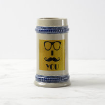 cool moustache on a beer effect image mug