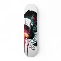 Cool Music Graphic with Guitar Skate Board Deck