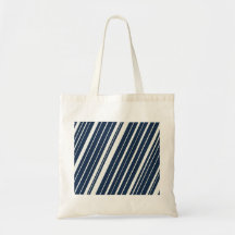Cool Navy Blue and White Diagonal Stripes Pattern Bag