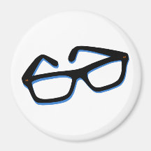 Cool Nerd Glasses in Black & White Fridge Magnets