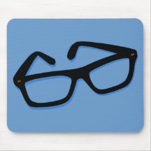Cool Nerd Glasses in Black & White Mousepad