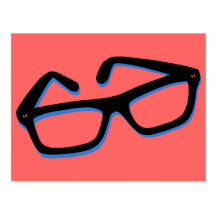 Cool Nerd Glasses in Black & White Post Cards