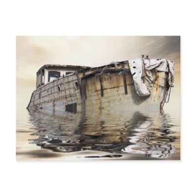 cool old boat postcard by Guiltypleasures