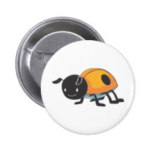 Cool Orange Baby Ladybug Cartoon Pins