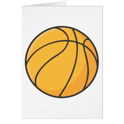 Cool Orange Basketball Cartoon Greeting Cards by graphicdesigner