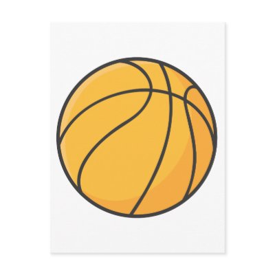 Cool Orange Basketball Cartoon Postcards by graphicdesigner