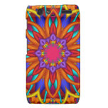 Cool orange kaleidoscope flower motorola droid RAZR case
