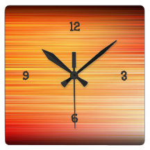 Cool orange square clock