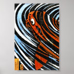 Cool oriental ancient legendary koi fish carp art print