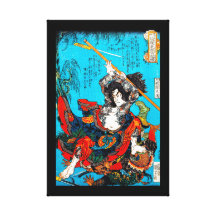 Cool oriental japanese Ancient Samurai Warrior Jo Gallery Wrapped Canvas