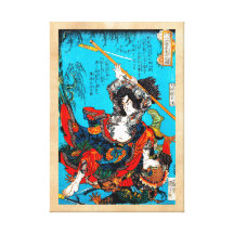 Cool oriental japanese Ancient Samurai Warrior Jo Canvas Prints