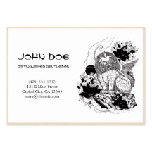 Cool oriental japanese black ink  lion Manticore Business Card Templates