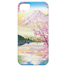 Cool oriental japanese Fuji spring cherry tree art iPhone 5 Case