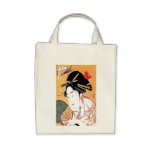 Cool Oriental Japanese Geisha Portrait Canvas Bag