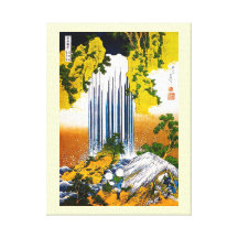 Cool oriental japanese Hokusai Waterfall art Canvas Prints