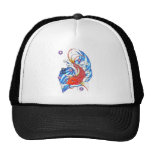 Cool Oriental Japanese Orange Koi Fish Carp Lotus Trucker Hat