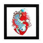 Cool Oriental Red Koi Fish Carp tattoo Keepsake Box