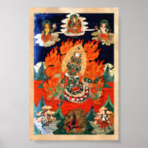 Cool oriental tibetan god thangka tattoo art posters