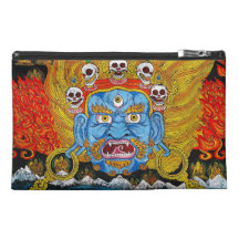 Cool oriental tibetan thangka demon tattoo art travel accessory bags