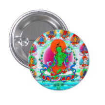 Cool oriental tibetan thangka Green Tara  tattoo Pinback Button