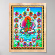 Cool oriental tibetan thangka Green Tara  tattoo Print