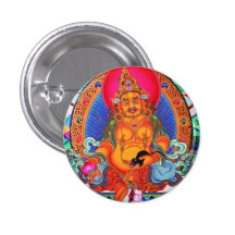Cool oriental tibetan thangka Jambhala tattoo art Button