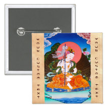 Cool oriental tibetan thangka mandarava tattoo art pinback button