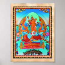 Cool oriental tibetan thangka Marici tattoo Poster