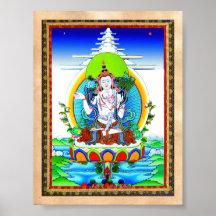 Cool oriental tibetan thangka tattoo Bhogavati Poster