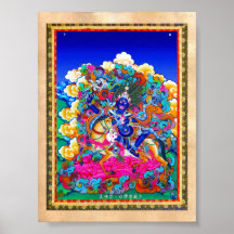 Cool oriental tibetan thangka tattoo Palden Lhamo Posters
