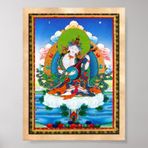 Cool oriental tibetan thangka tattoo Saraswati Posters