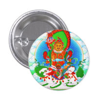 Cool oriental tibetan thangka tattoo Vaishravana Buttons