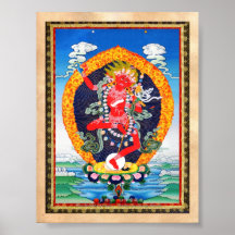 Cool oriental tibetan thangka tattoo Vajravarahi Poster