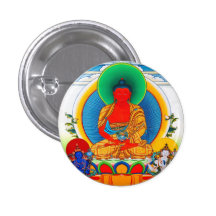 Cool oriental tibetan thangka Three Major Saints Pinback Button