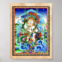 Cool oriental tibetan thangka White Jambhala Posters