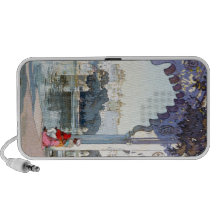 Cool oriental Yoshida Hiroshi udaipur Palace art iPhone Speaker