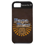 Cool Papa Bear, Brown/Blue/Gold Dad Gift iPhone 5 Covers